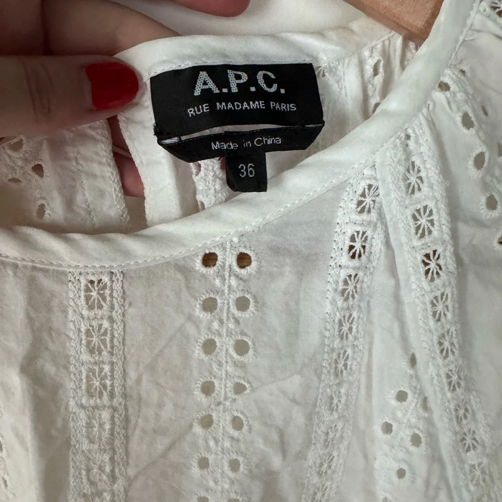 APC White Cotton Lace Eyelet Top - Picture 3 of 7